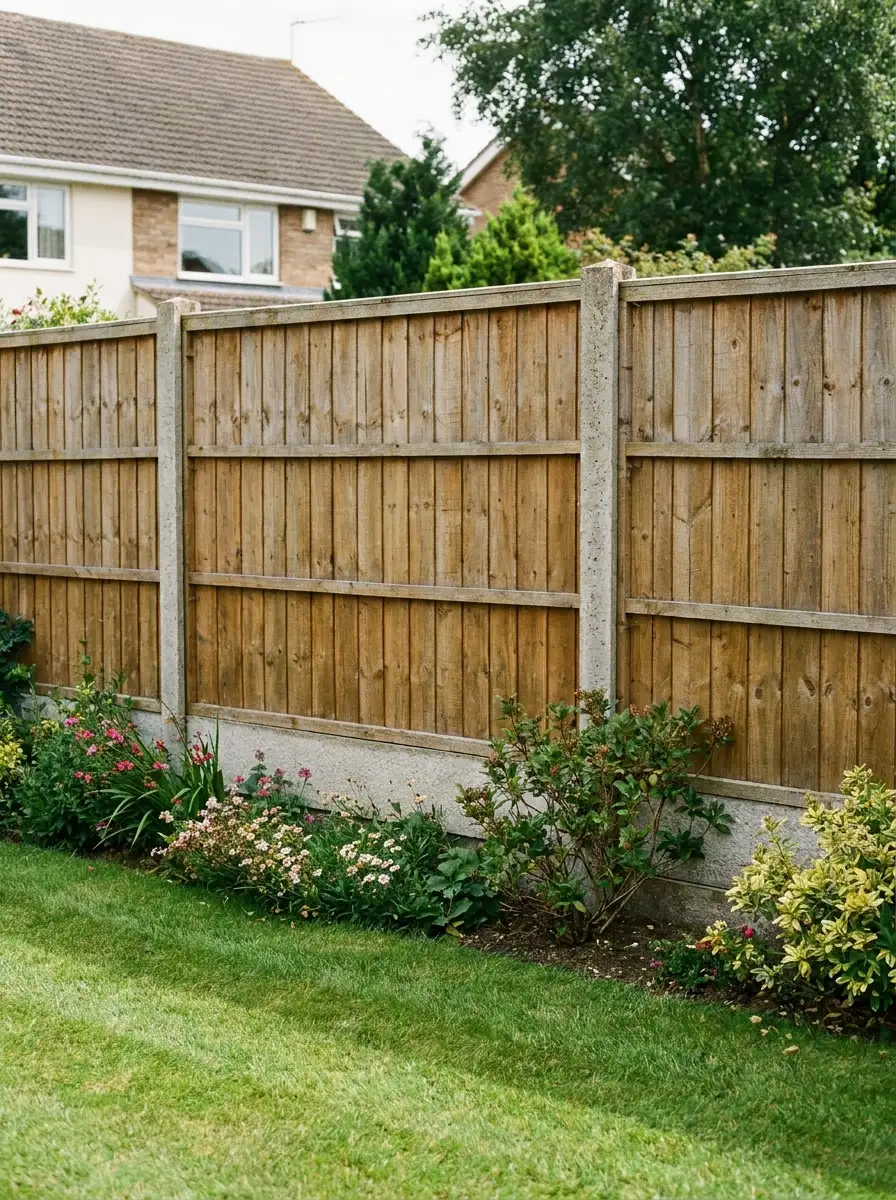 Closed-board feather-edge fencing panel